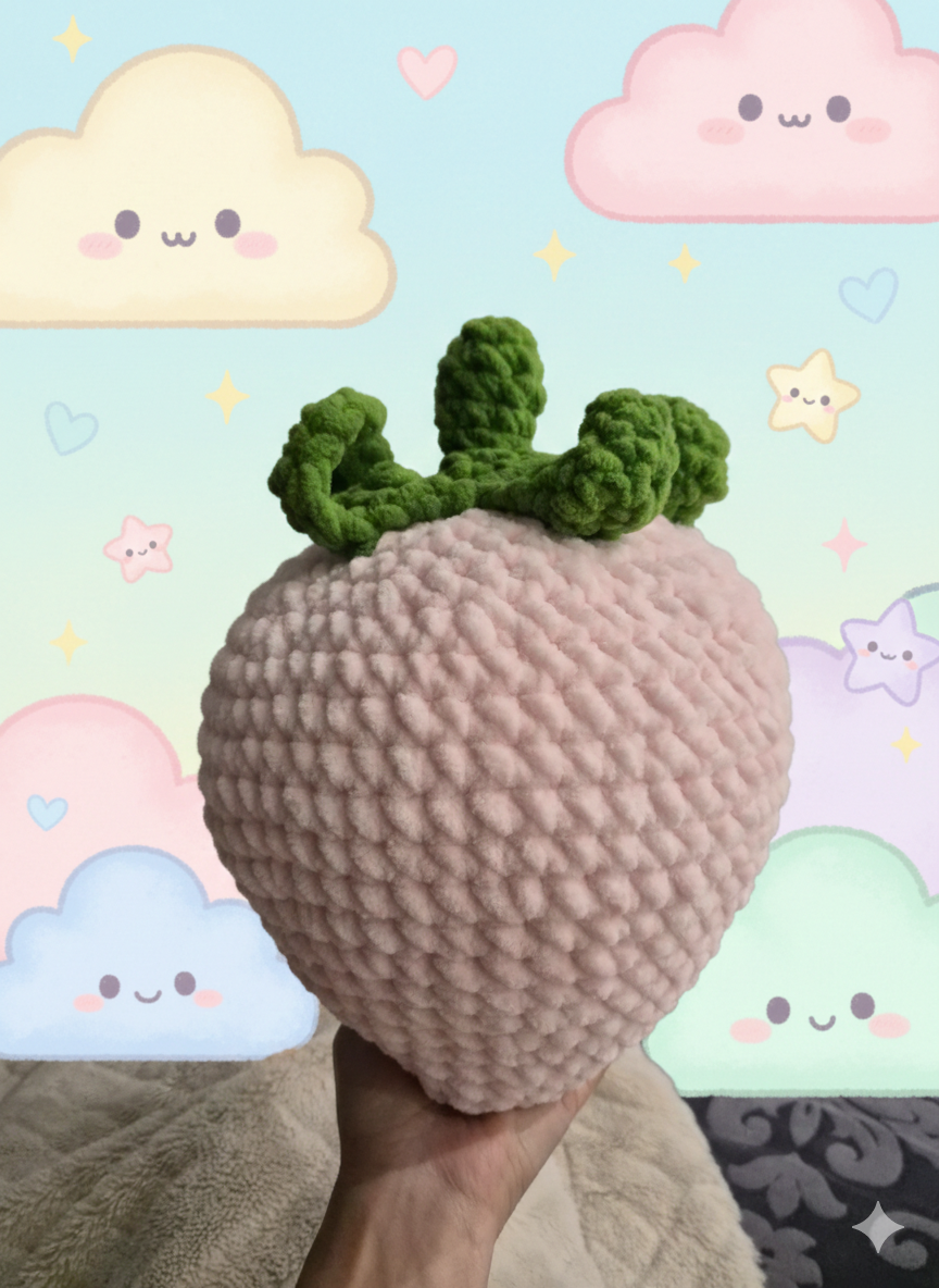 Grosse Fraise tout doux - Jouet - Coussin - Décoration